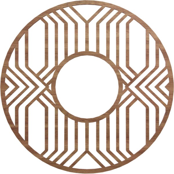 Ekena Millwork Empire Wood Fretwork Pierced Ceiling Medallion, Walnut, 20"OD x 7 3/8"ID x 1/4"T CMWP20X20X0250EPWA - main